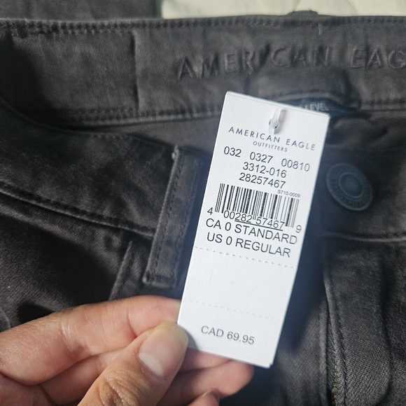 AMERICAN EAGLE Black Hi-Rise Jegging Lace Patched Distressed Size 0 NWT AE - Picture 5 of 13